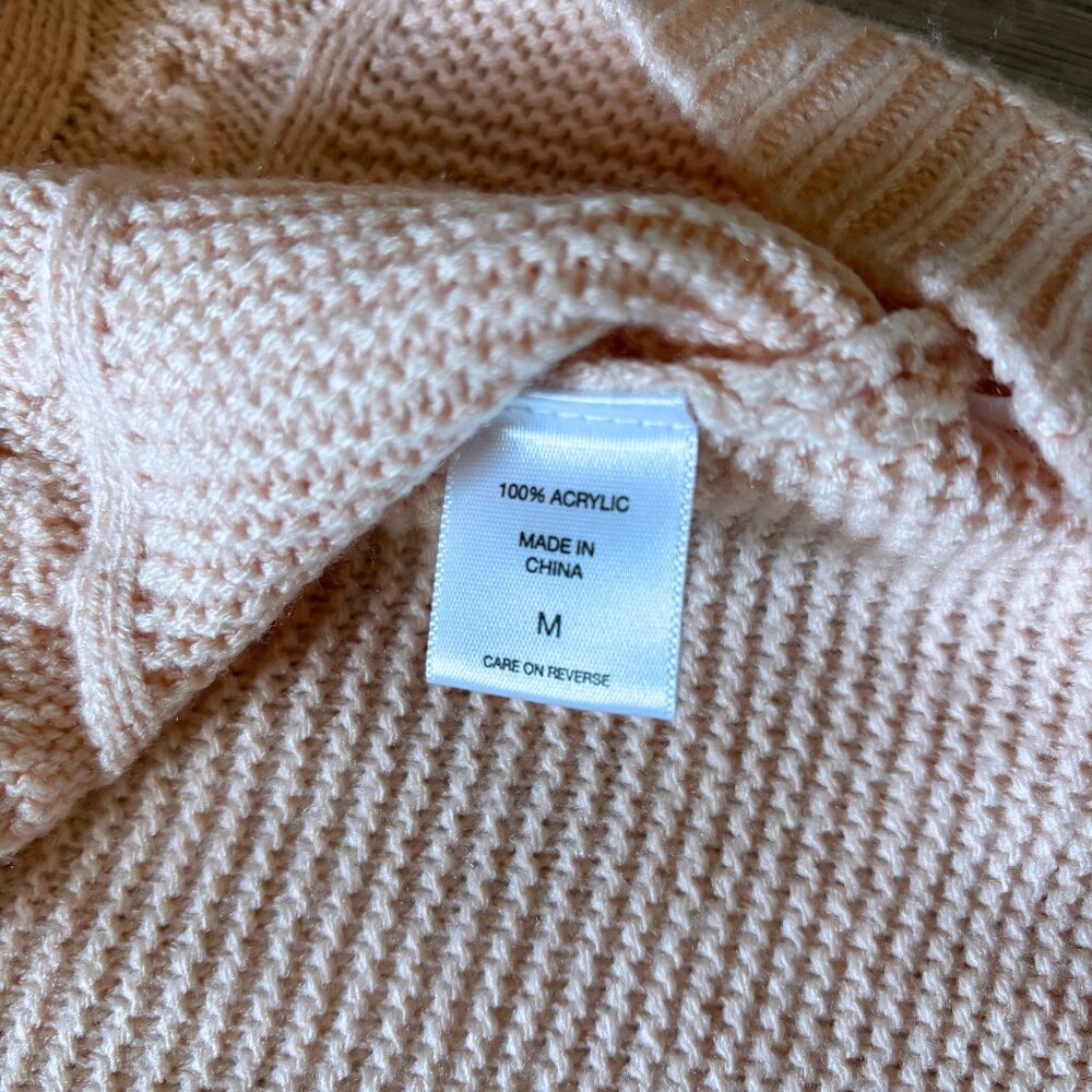 New York & Company Half Zip Light Pink Sweater Womens Medium Preppy Old Money - Picture 8 of 12